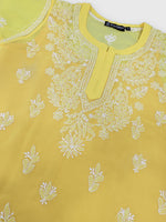 Load image into Gallery viewer, Seva Chikan Hand Embroidered Georgette Lucknowi Chikankari Top With Slip