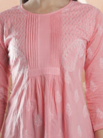 Load image into Gallery viewer, Seva Chikan Hand Embroidered Cotton Lucknowi Chikan Short Top