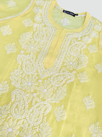 Load image into Gallery viewer, Seva Chikan Hand Embroidered Georgette Lucknowi Chikankari Kurta With Slip