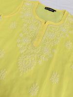 Load image into Gallery viewer, Seva Chikan Hand Embroidered Georgette Lucknowi Chikankari Kurta With Slip