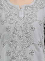 Load image into Gallery viewer, Seva Chikan Hand Embroidered  Georgette Lucknowi Chikan Top With Slip