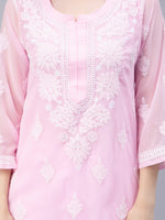 Load image into Gallery viewer, Seva Chikan Hand Embroidered Georgette Chikankari Kurta With Matching Slip