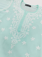Load image into Gallery viewer, Seva Chikan Hand Embroidered Georgette Chikankari Kurta With Slip