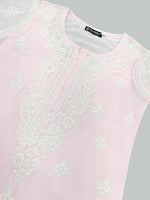 Load image into Gallery viewer, Seva Chikan Hand Embroidered Georgette Lucknowi Chikan Kurti With Slip