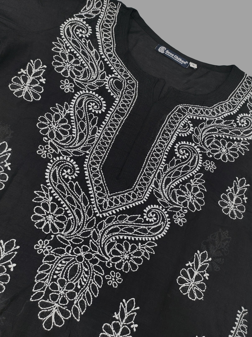 Seva Chikan Hand Embroidered Chanderi Chikankari Kurta