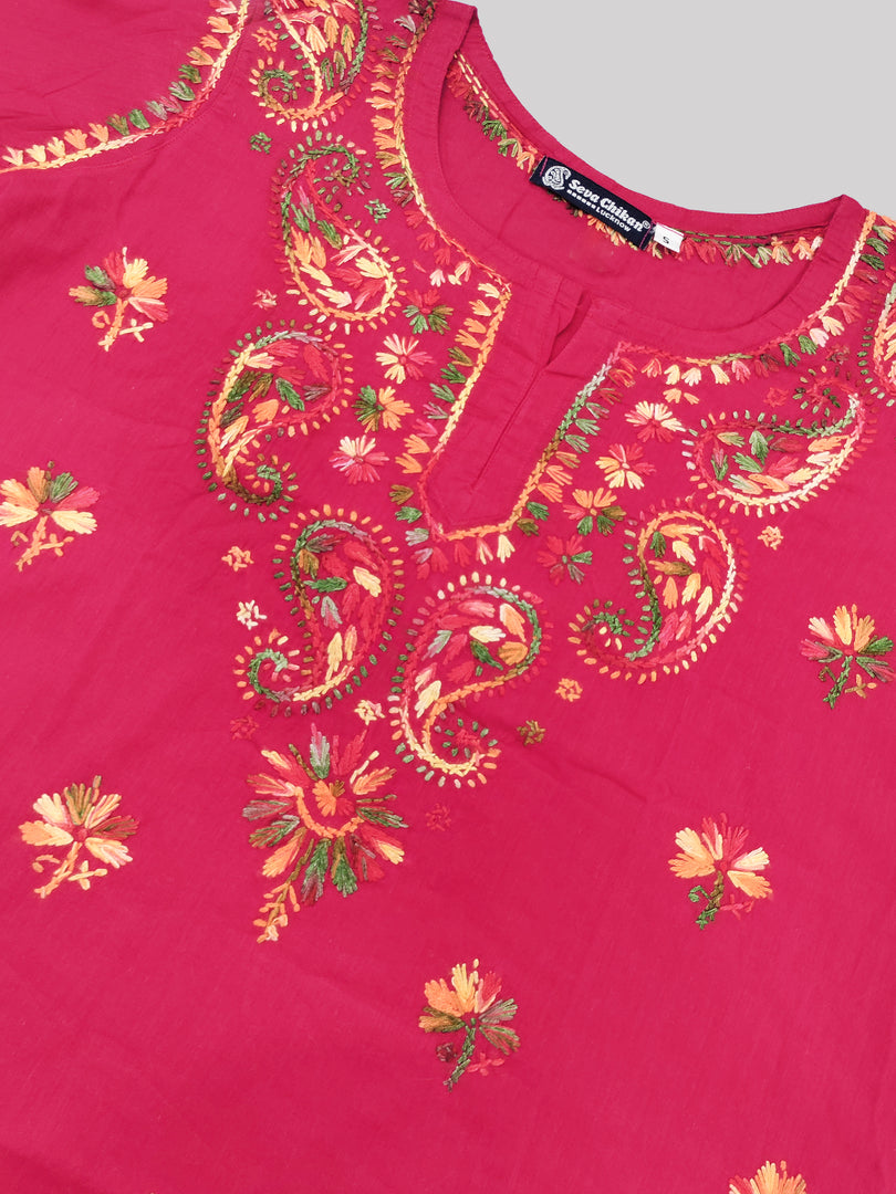 Seva Chikan Hand Embroidered Cotton Lucknowi Chikankari Top
