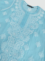 Load image into Gallery viewer, Seva Chikan Hand Embroidered Georgette Lucknowi Chikankari Kurta With Slip
