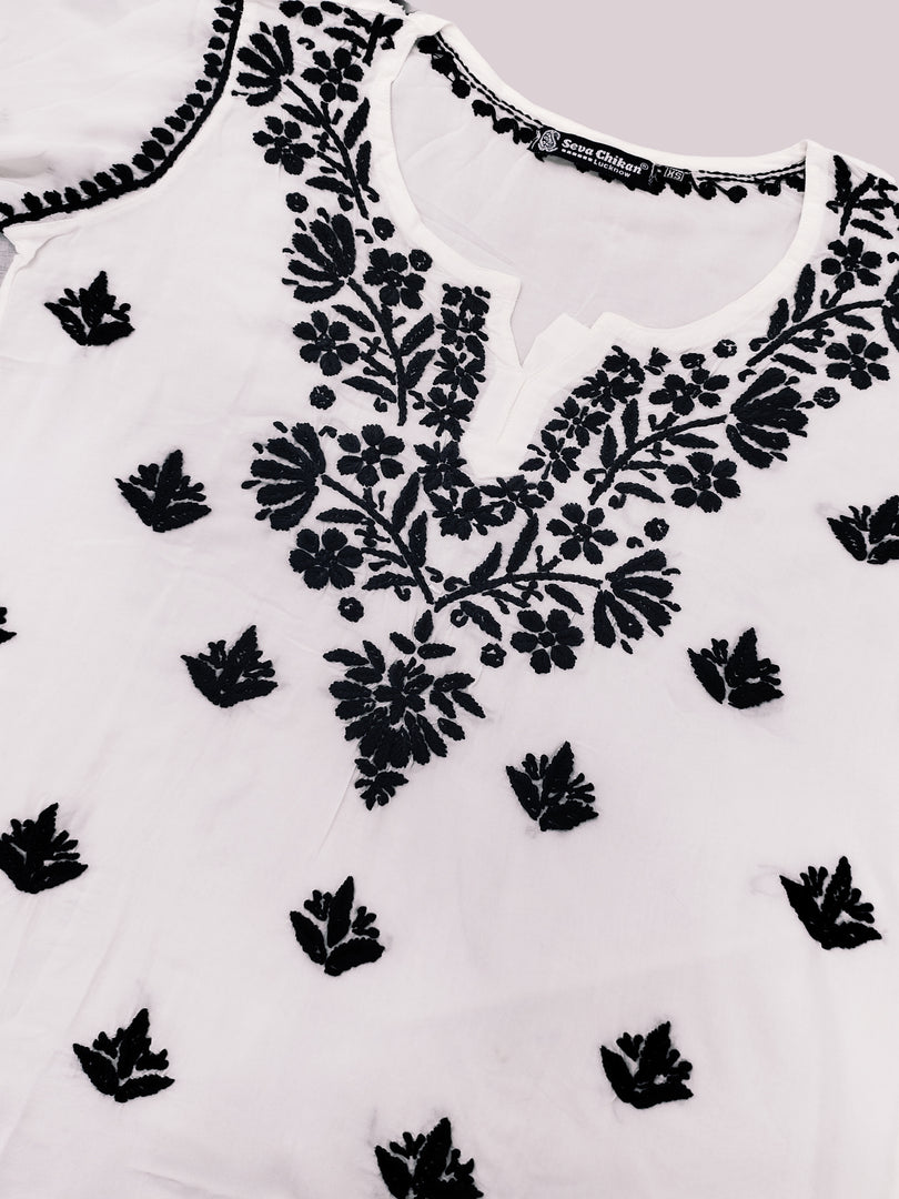 Seva Chikan Hand Embroidered Modal Lucknowi Chikan Top