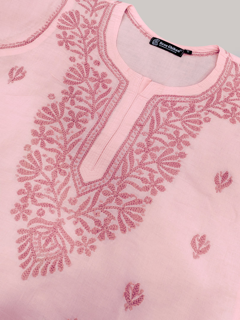 Seva Chikan Hand Embroidered Cotton Lucknowi Chikan Top