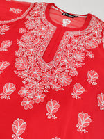 Load image into Gallery viewer, Seva Chikan Hand Embroidered Georgette Lucknowi Chikankari Kurta With Inner