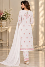 Load image into Gallery viewer, Seva Chikan Hand Embroidered Pink Cotton Lucknowi Chikankari Unstitched Suit Piece-SEV15000