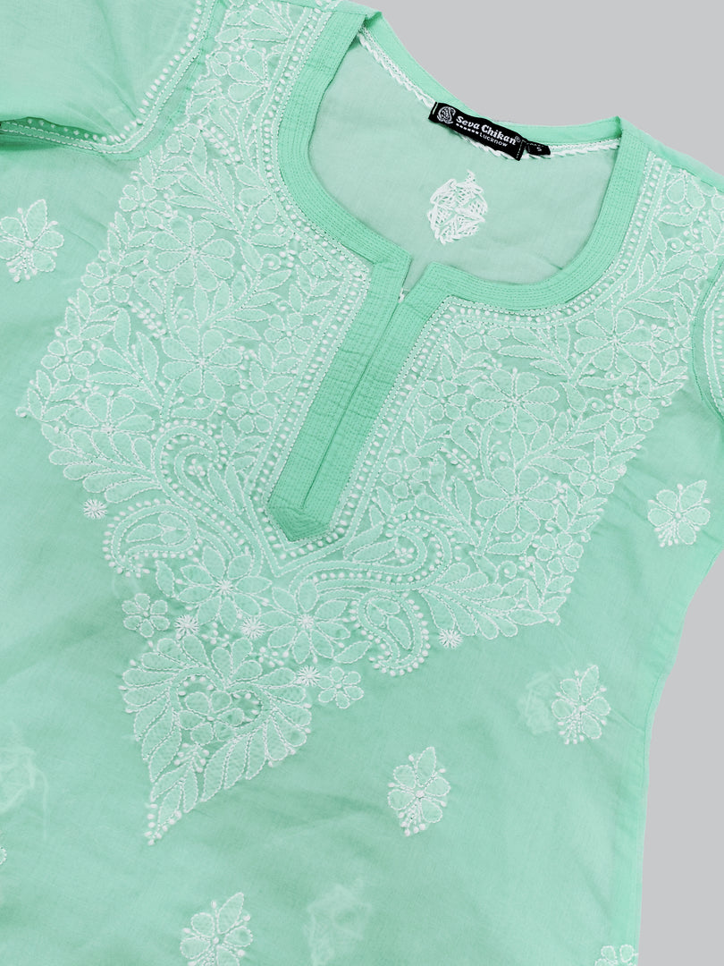 Seva Chikan Hand Embroidered Cotton Lucknowi Chikankari Kurta