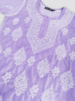 Load image into Gallery viewer, Seva Chikan Hand Embroidered Georgette Lucknowi Chikankari Top With Slip