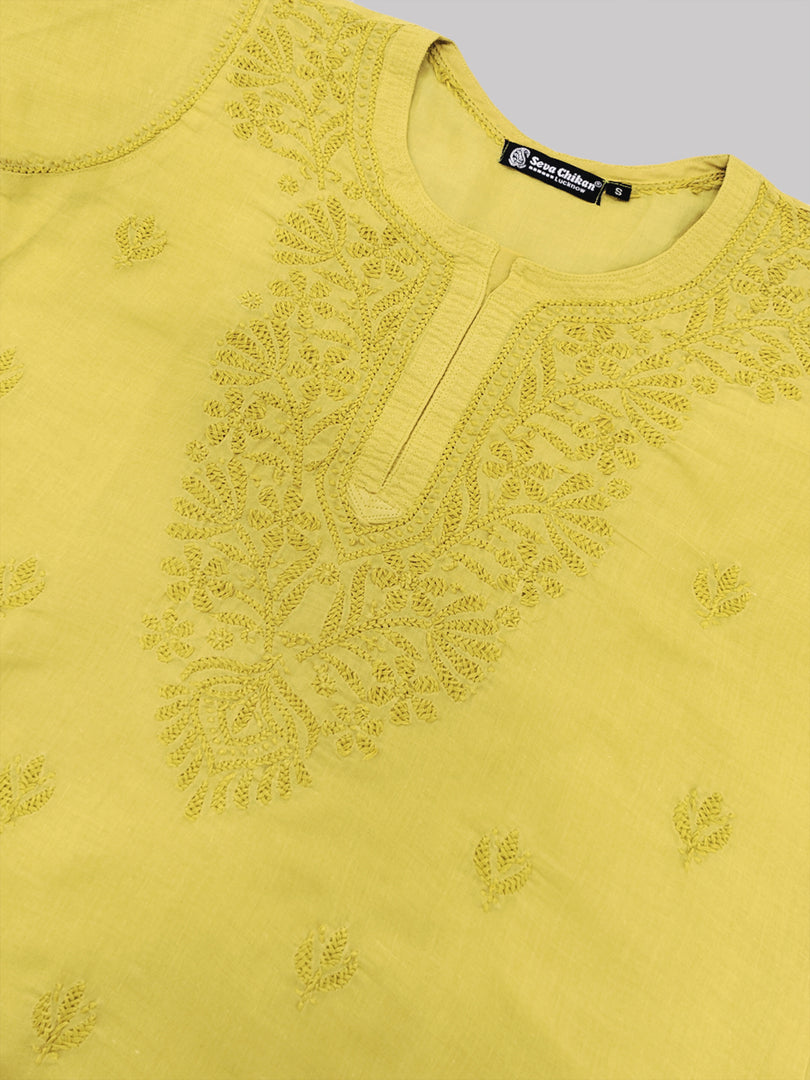 Seva Chikan Hand Embroidered Cotton Lucknowi Chikan Top