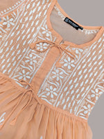 Load image into Gallery viewer, Seva Chikan Hand Embroidered Georgette Lucknowi Chikankari Top With Slip