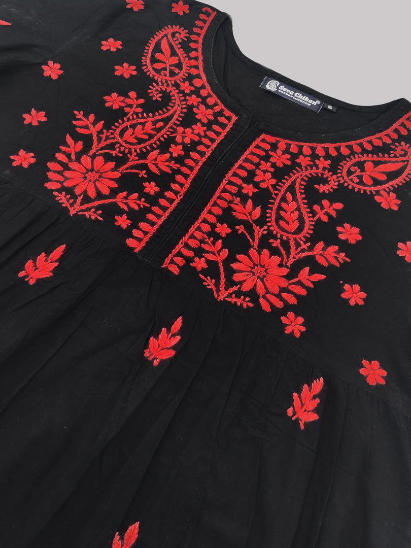 Seva Chikan Hand Embroidered Cotton Lucknowi Chikan Top
