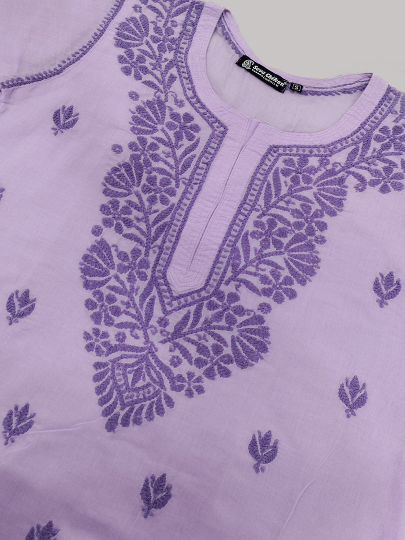 Seva Chikan Hand Embroidered Cotton Lucknowi Chikan Top