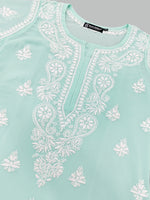 Load image into Gallery viewer, Seva Chikan Hand Embroidered Georgette Lucknowi Chikan Kurti With Slip