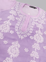 Load image into Gallery viewer, Seva Chikan Hand Embroidered Georgette Lucknowi Chikankari Kurta With Slip