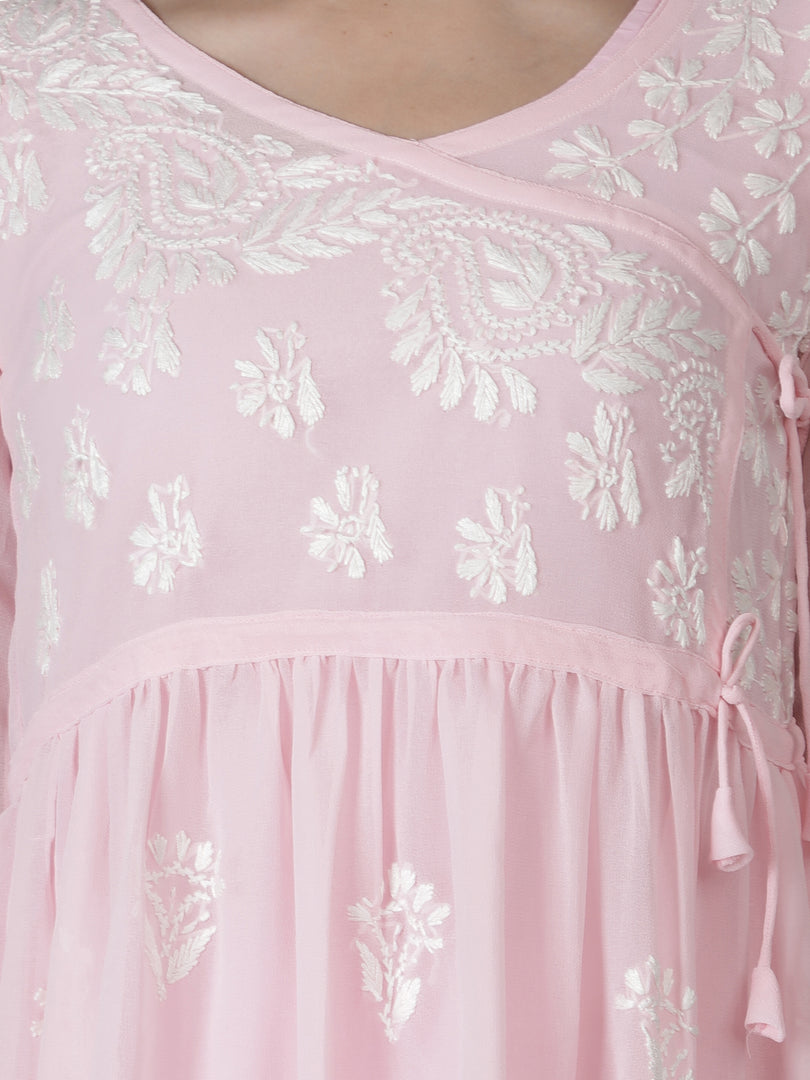 Seva Chikan Hand Embroidered Georgette Lucknowi Chikan Top