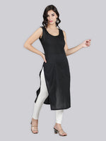 Load image into Gallery viewer, Seva Chikan Cotton Long Slips Combo Of Black (Pack of 2)