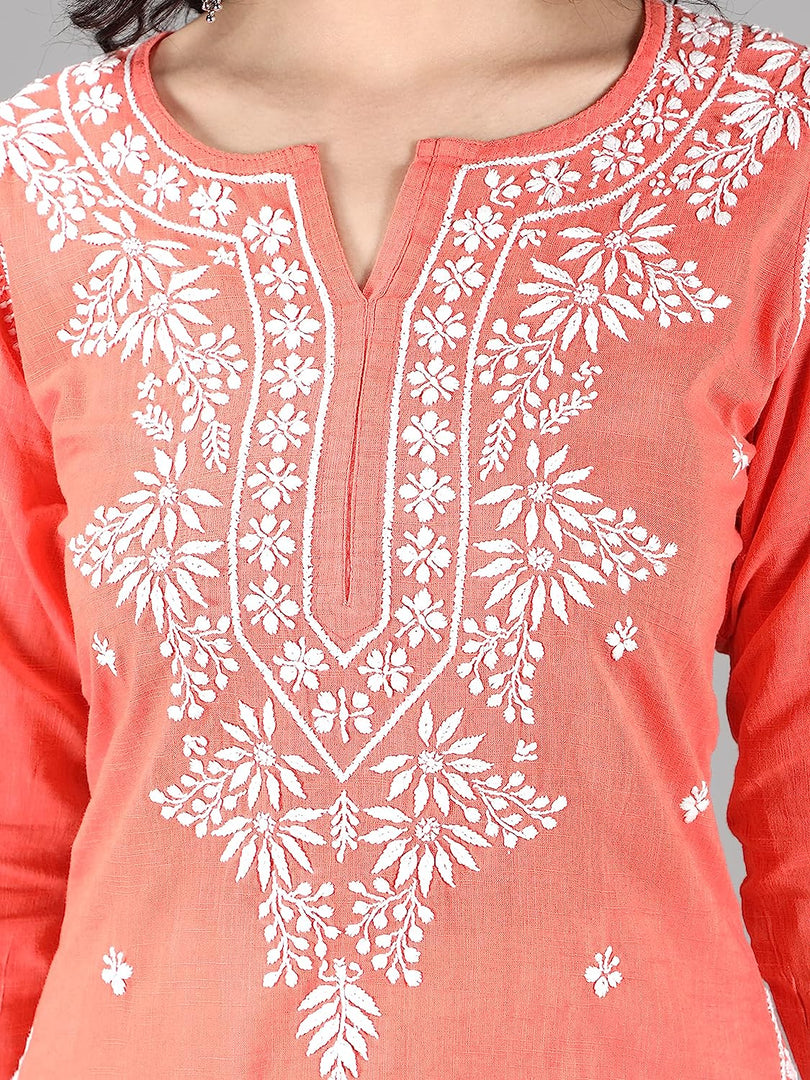 Seva Chikan Hand Embroidered Cotton Chikankari kurta