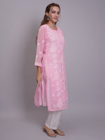 Load image into Gallery viewer, Seva Chikan Hand Embroidered Georgette Lucknowi Chikankari Kurta With Slip-SCL4679
