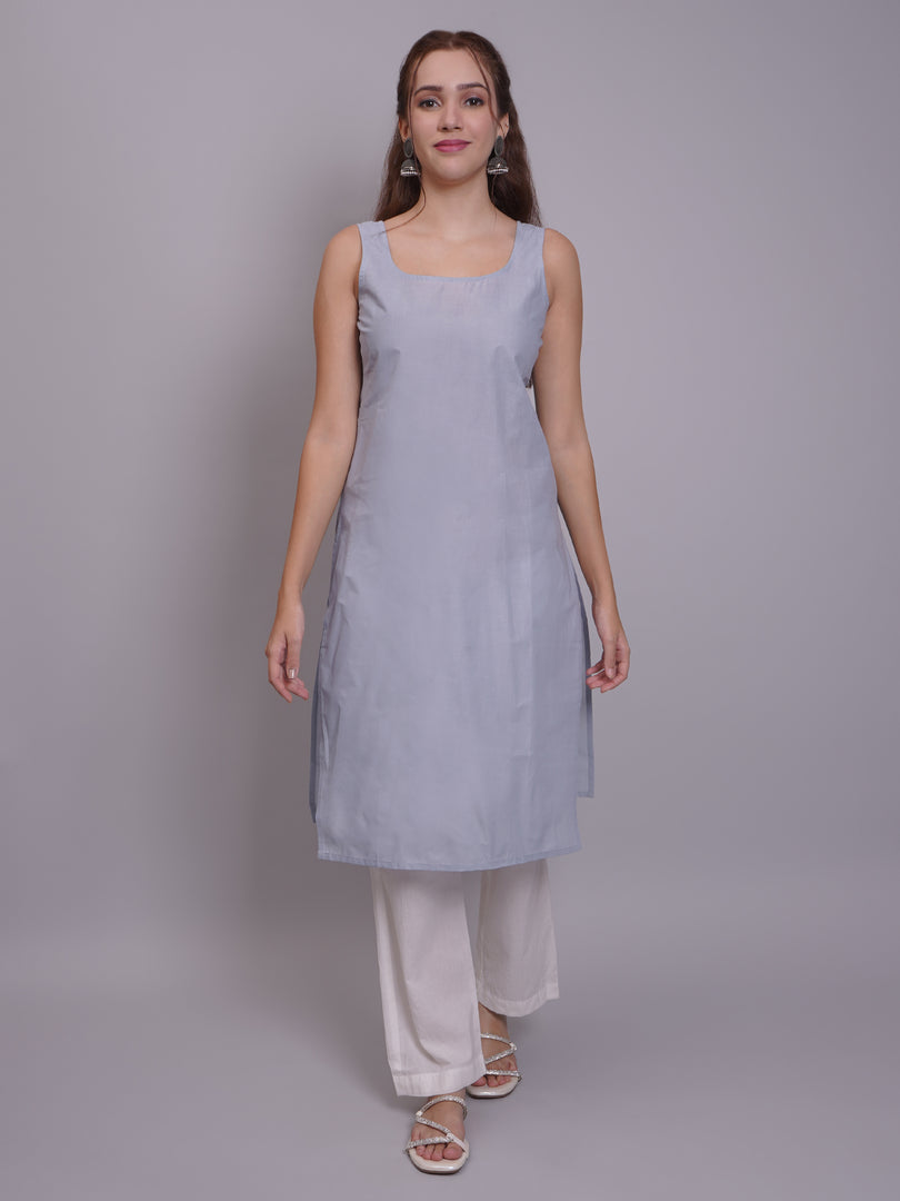 Seva Chikan Hand Embroidered Georgette Lucknowi Chikankari Kurta With Slip-SCL4685