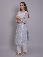 Load image into Gallery viewer, Seva Chikan Hand Embroidered Georgette Lucknowi Chikankari Kurta With Slip-SCL4685
