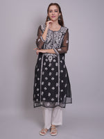 Load image into Gallery viewer, Seva Chikan Hand Embroidered Georgette Lucknowi Chikankari Kurta With Slip-SCL4685
