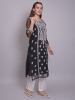 Load image into Gallery viewer, Seva Chikan Hand Embroidered Georgette Lucknowi Chikankari Kurta With Slip-SCL4685
