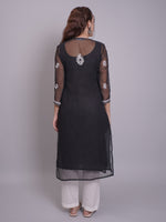 Load image into Gallery viewer, Seva Chikan Hand Embroidered Georgette Lucknowi Chikankari Kurta With Slip-SCL4685
