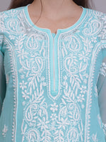 Load image into Gallery viewer, Seva Chikan Hand Embroidered Georgette Lucknowi Chikankari Kurta With Slip-SCL4685
