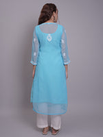 Load image into Gallery viewer, Seva Chikan Hand Embroidered Georgette Lucknowi Chikankari Kurta With Slip-SCL4685
