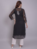 Load image into Gallery viewer, Seva Chikan Hand Embroidered Georgette Lucknowi Chikankari Kurta With Slip-SCL4679
