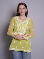 Load image into Gallery viewer, Seva Chikan Hand Embroidered Rayon Lucknowi Chikankari Top
