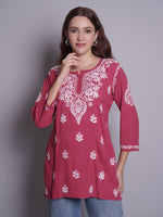 Load image into Gallery viewer, Seva Chikan Hand Embroidered Rayon Lucknowi Chikankari Top
