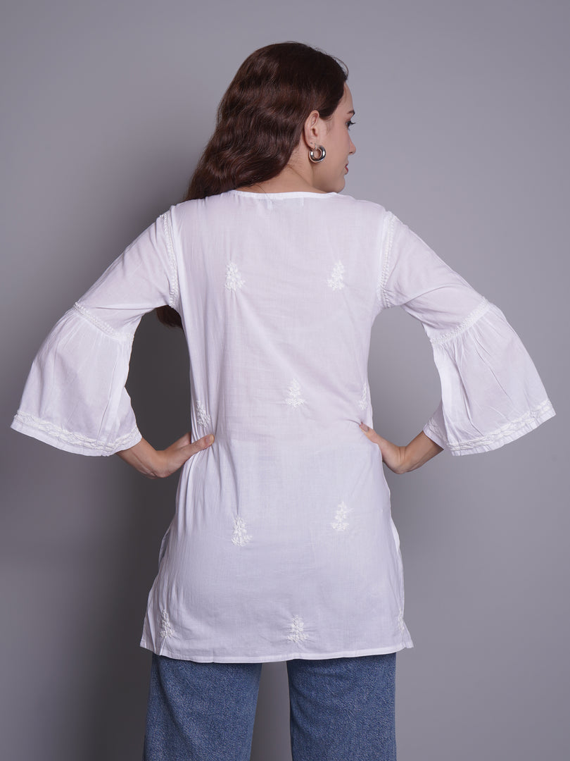 Seva Chikan Hand Embroidered Cotton Lucknowi Chikankari Top SCL9235