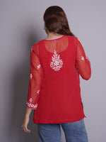 Load image into Gallery viewer, Seva Chikan Hand Embroidered Rayon Lucknowi Chikankari Top
