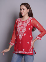 Load image into Gallery viewer, Seva Chikan Hand Embroidered Rayon Lucknowi Chikankari Top
