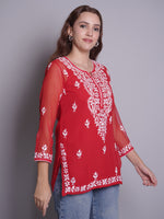 Load image into Gallery viewer, Seva Chikan Hand Embroidered Rayon Lucknowi Chikankari Top
