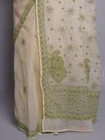 Load image into Gallery viewer, Seva Chikan Hand Embroidered Lemon Kota Lucknowi Chikankari Saree- SCL6076
