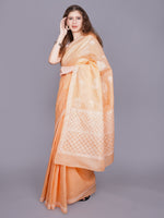 Load image into Gallery viewer, Seva Chikan Hand Embroidered Appricot Peach Georgette Lucknowi Chikankari Saree- SCL6070
