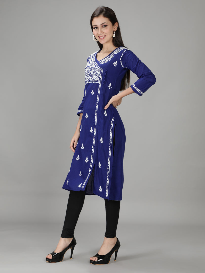 Seva Chikan Hand Embroidered Cotton Chikankari kurta