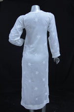 Load image into Gallery viewer, Seva Chikan Hand Embroidered White Cotton Lucknowi Chikan Kurta-SCL0696