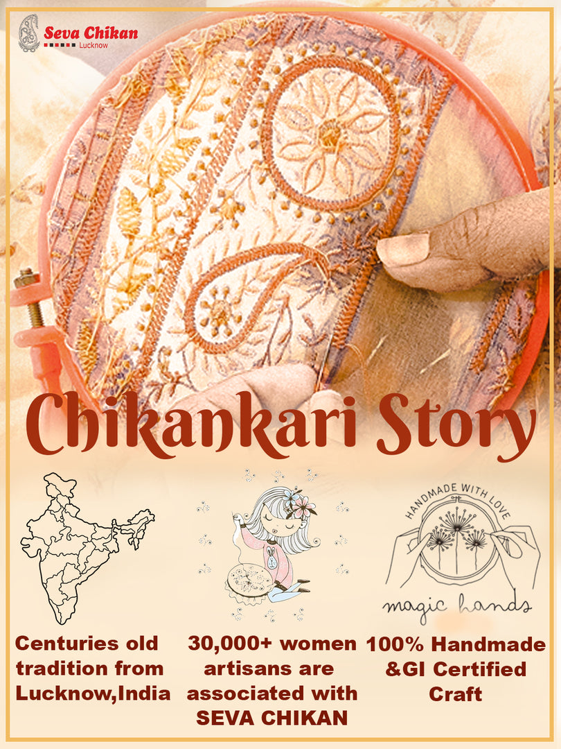 Seva Chikan Hand Embroidered Pink Rayon Lucknowi Chikankari Kurta Set SCL8063