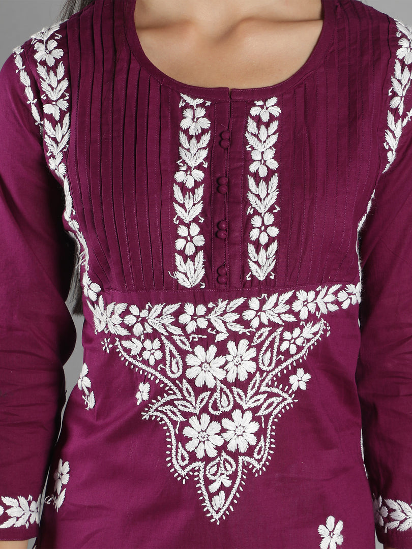 Seva Chikan Hand Embroidered Cotton Chikankari kurta
