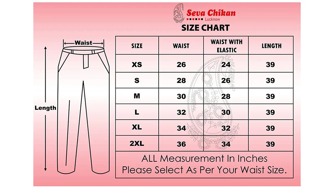 Seva Chikan Hand Embroidered White Cotton Lucknawi Chikankari Pant-SCL11037