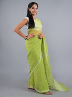 Load image into Gallery viewer, Seva Chikan Hand Embroidered Mehandi Green Georgette Lucknowi Chikankari Saree- SCL6068
