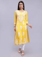 Load image into Gallery viewer, Seva Chikan Hand Embroidered Modal Cotton Lucknowi Chikankari Kurta